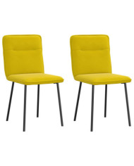 Chaises à manger lot de 2 Jaune Velours | Mobilier & Déco