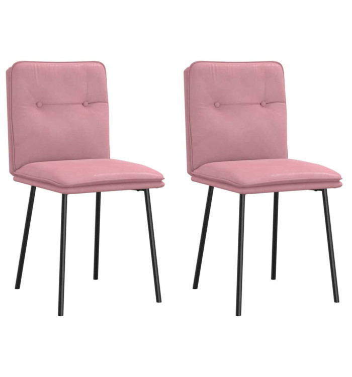 Chaises à manger lot de 2 Rose Velours | Mobilier & Déco