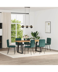 Chaises à manger lot de 6 vert foncé velours | Mobilier & Déco