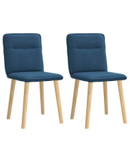 Chaises à manger lot de 2 bleu tissu | Mobilier & Déco