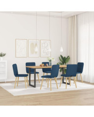 Chaises à manger lot de 6 bleu tissu | Mobilier & Déco