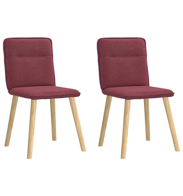 Chaises à manger lot de 2 rouge bordeaux tissu | Mobilier & Déco