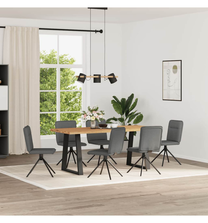 Chaises à manger lot de 6 gris foncé tissu | Mobilier & Déco