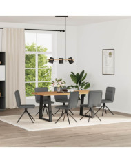 Chaises à manger lot de 6 gris foncé tissu | Mobilier & Déco