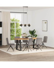 Chaises à manger lot de 6 taupe tissu | Mobilier & Déco
