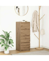 Buffet chêne artisanal 37,5x35x99 cm bois d'ingénierie | Mobilier & Déco