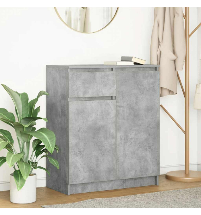 Buffet avec tiroir gris béton 71x35x84 cm bois d'ingénierie | Mobilier & Déco