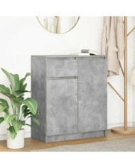 Buffet avec tiroir gris béton 71x35x84 cm bois d'ingénierie | Mobilier & Déco