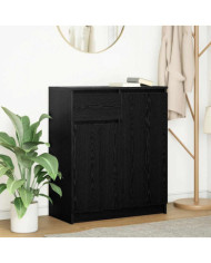 Buffet avec tiroir chêne noir 71x35x84 cm bois d'ingénierie | Mobilier & Déco