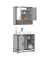 Ensemble de meubles de salle de bain 2 pcs Sonoma gris | Mobilier & Déco