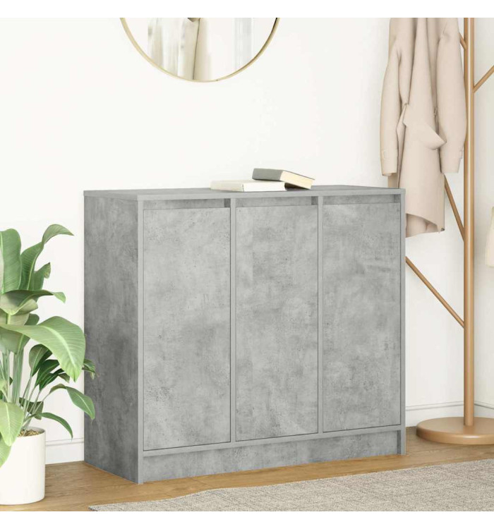 Buffet gris béton 85x34x76 cm bois d'ingénierie | Mobilier & Déco