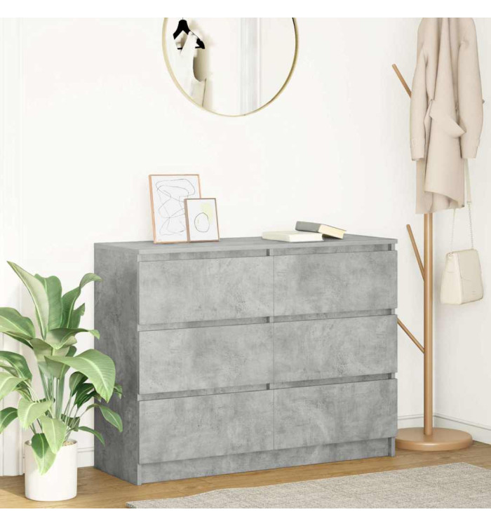 Buffet Gris béton 100x35x76 cm Bois d'ingénierie | Mobilier & Déco