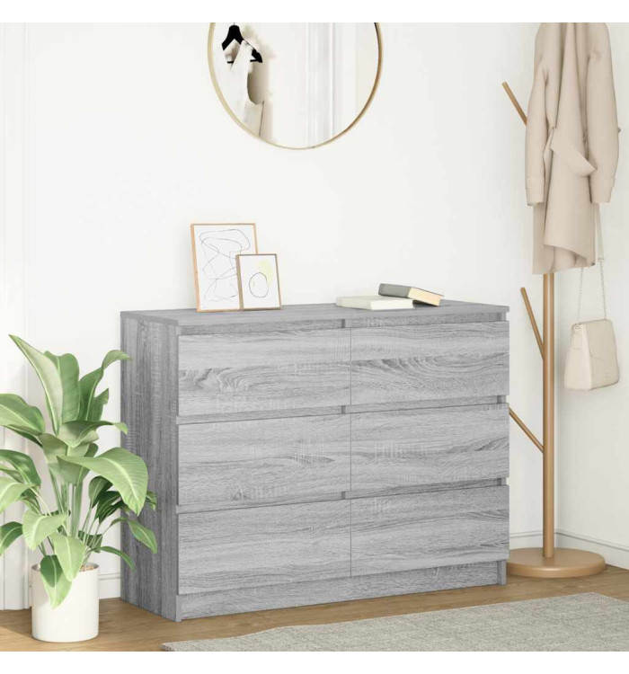 Buffet sonoma gris 100x35x76 cm bois d'ingénierie | Mobilier & Déco