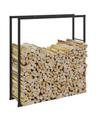 Portant de bois de chauffage noir 110x30x116 cm acier | Mobilier & Déco
