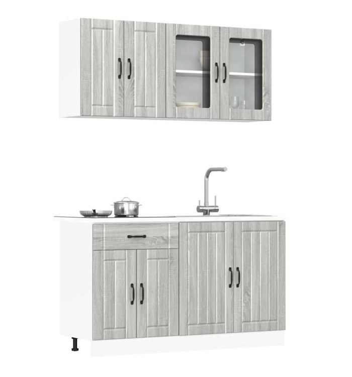 Ensemble d'armoires de cuisine 4 pcs Kalmar bois d'ingénierie | Mobilier & Déco