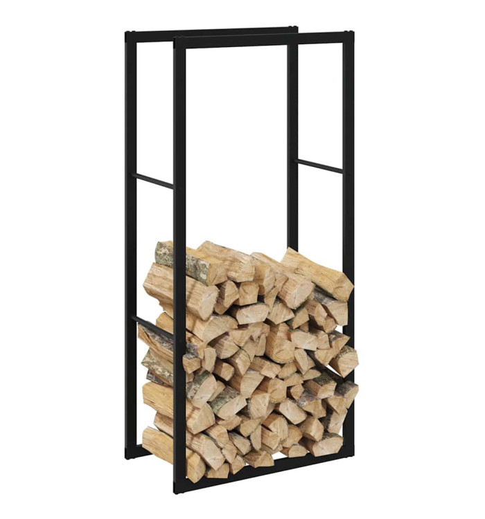Portant de bois de chauffage noir 55x30x116 cm acier | Mobilier & Déco