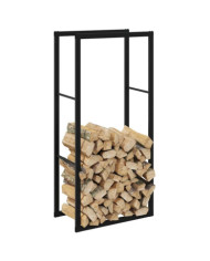 Portant de bois de chauffage noir 55x30x116 cm acier | Mobilier & Déco