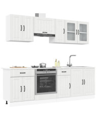 Ensemble d'armoires de cuisine 8 pcs Kalmar blanc brillant | Mobilier & Déco