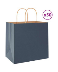 Sacs en papier 50 pcs avec poignées bleu 26x17x25 cm | Mobilier & Déco