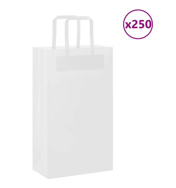 Sacs en papier 250 pcs avec poignées blanc 54x15x49 cm | Mobilier & Déco