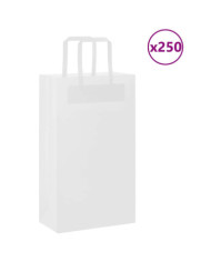 Sacs en papier 250 pcs avec poignées blanc 54x15x49 cm | Mobilier & Déco