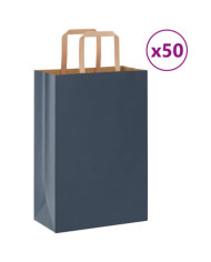 Sacs en papier 50 pcs avec poignées bleu 21x11x31 cm | Mobilier & Déco