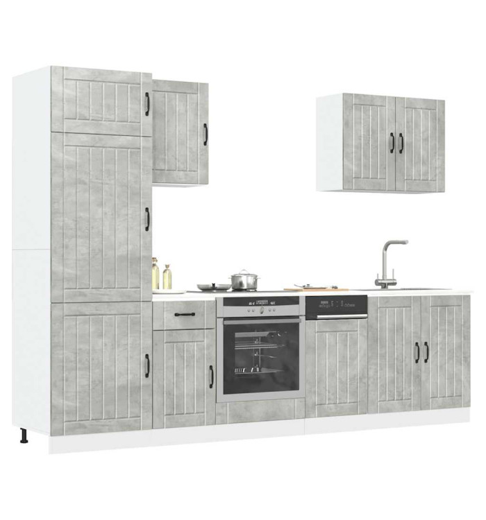 Ensemble d'armoires de cuisine 7 pcs Lucca bois d'ingénierie | Mobilier & Déco