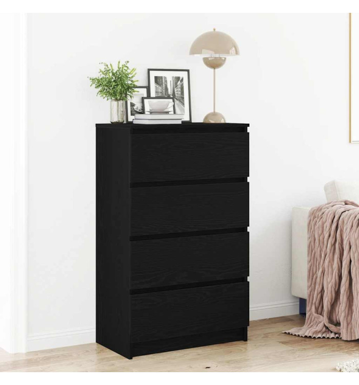 Buffet chêne noir 60x35x98,5 cm bois d'ingénierie | Mobilier & Déco