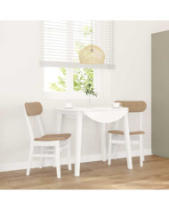 Chaises à manger coussins 2 pcs blanc bois massif caoutchouc | Mobilier & Déco