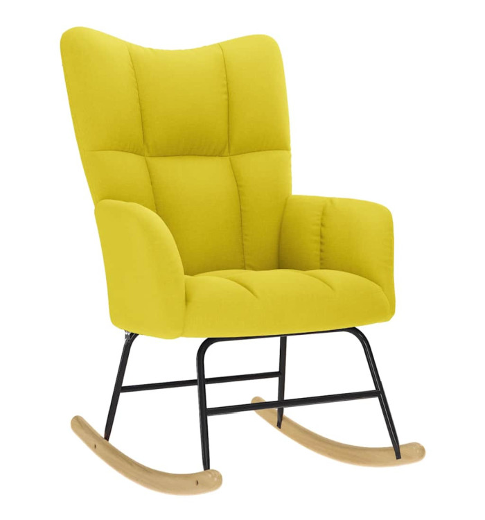 Chaise à bascule jaune clair tissu | Mobilier & Déco
