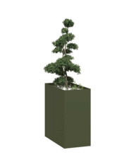 Jardinière vert olive 40x80x80 cm acier | Mobilier & Déco
