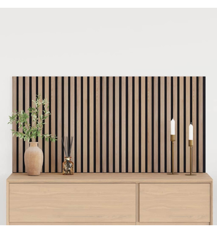 Panneaux muraux acoustiques 2pcs lattes 60,5x60cm placage chêne | Mobilier & Déco