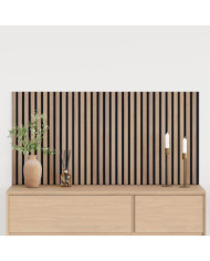 Panneaux muraux acoustiques 2pcs lattes 60,5x60cm placage chêne | Mobilier & Déco