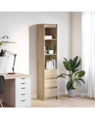 Buffet haut chêne sonoma 37,5x35x180 cm bois d'ingénierie | Mobilier & Déco