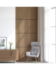 Panneaux muraux acoustiques 8pcs lattes 60,5x60cm placage chêne | Mobilier & Déco
