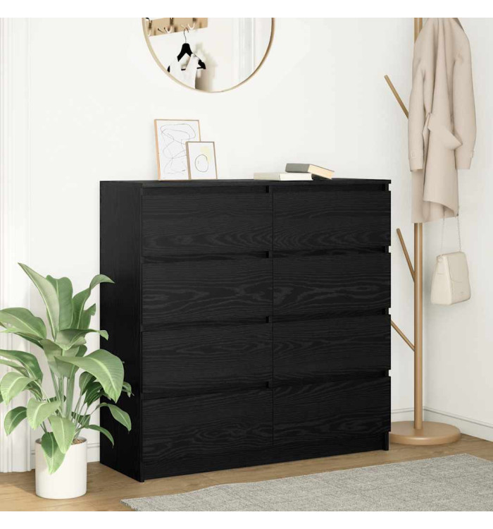 Buffet chêne noir 100x35x99 cm bois d'ingénierie | Mobilier & Déco