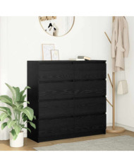 Buffet chêne noir 100x35x99 cm bois d'ingénierie | Mobilier & Déco