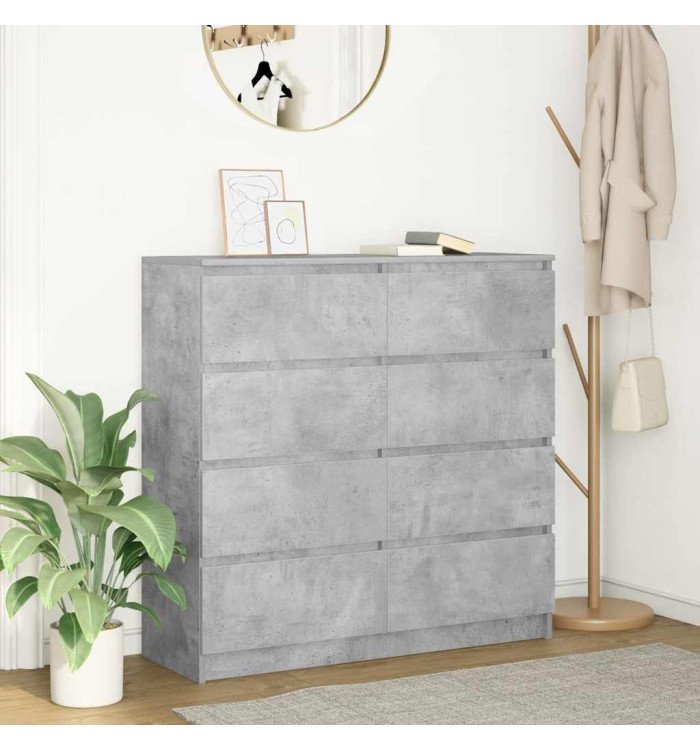 Buffet gris béton 100x35x99 cm bois d'ingénierie | Mobilier & Déco