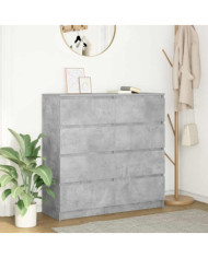 Buffet gris béton 100x35x99 cm bois d'ingénierie | Mobilier & Déco