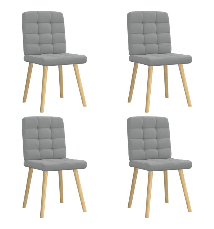 Chaises à manger lot de 4 gris clair tissu | Mobilier & Déco