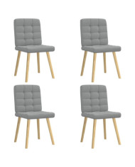 Chaises à manger lot de 4 gris clair tissu | Mobilier & Déco