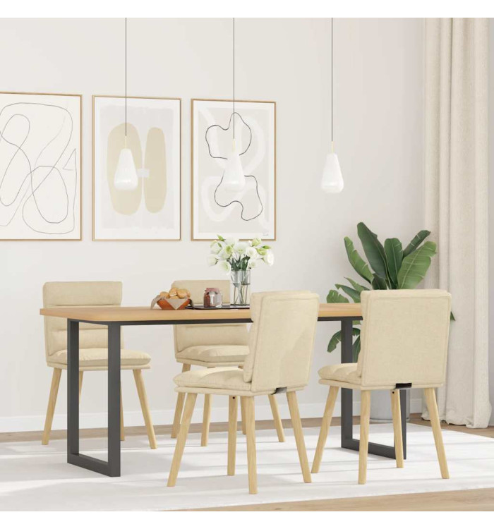 Chaises à manger lot de 4 crème tissu | Mobilier & Déco