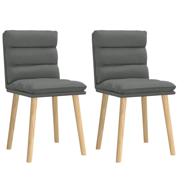 Chaises à manger lot de 2 gris foncé tissu | Mobilier & Déco