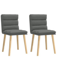 Chaises à manger lot de 2 gris foncé tissu | Mobilier & Déco