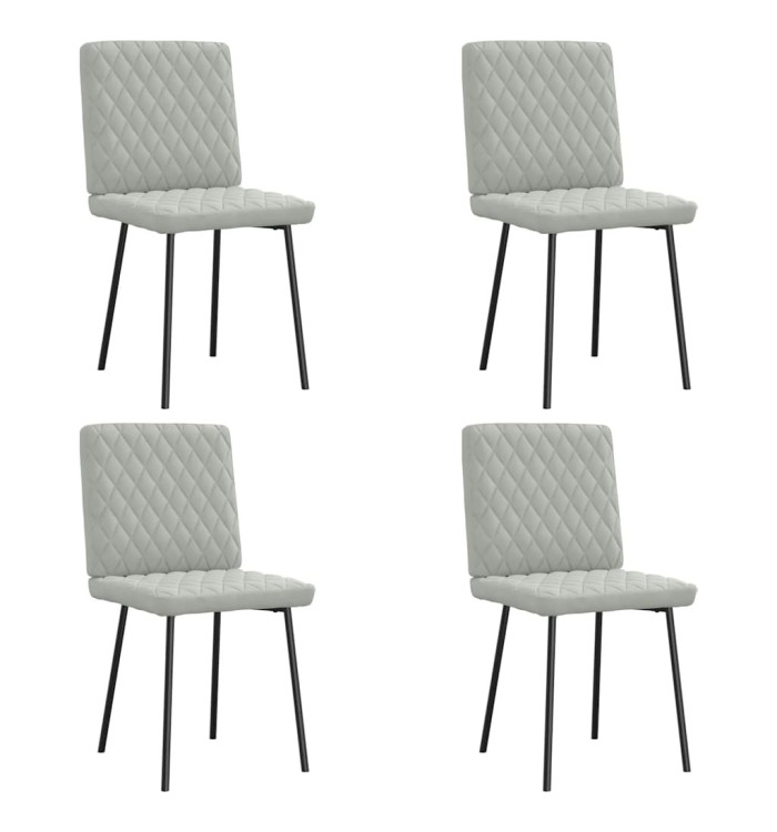 Chaises à manger lot de 4 Gris clair Velours | Mobilier & Déco