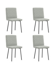 Chaises à manger lot de 4 Gris clair Velours | Mobilier & Déco