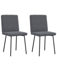 Chaises à manger lot de 2 Gris foncé Velours | Mobilier & Déco