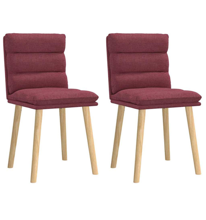Chaises à manger lot de 2 rouge bordeaux tissu | Mobilier & Déco