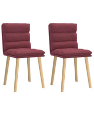 Chaises à manger lot de 2 rouge bordeaux tissu | Mobilier & Déco
