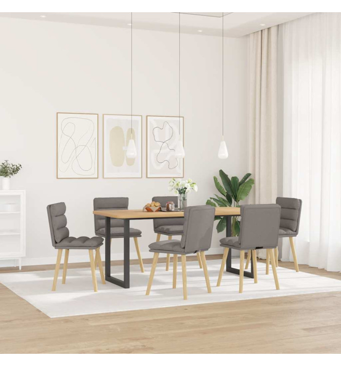 Chaises à manger lot de 6 taupe tissu | Mobilier & Déco